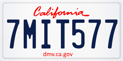 CA license plate 7MIT577