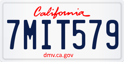 CA license plate 7MIT579