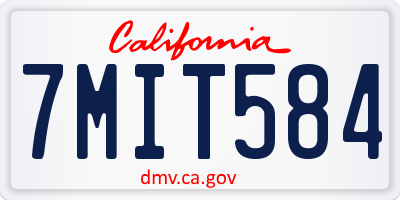 CA license plate 7MIT584