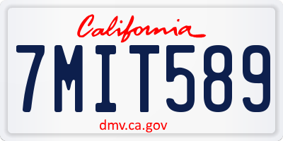 CA license plate 7MIT589