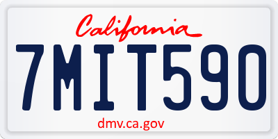 CA license plate 7MIT590
