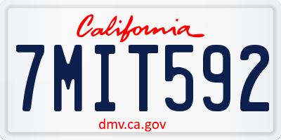 CA license plate 7MIT592