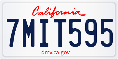 CA license plate 7MIT595