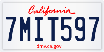 CA license plate 7MIT597