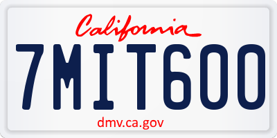 CA license plate 7MIT600