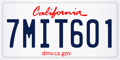 CA license plate 7MIT601