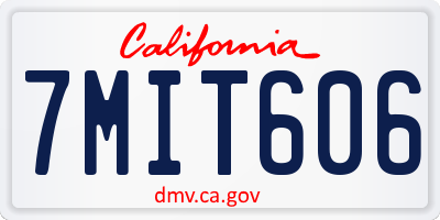 CA license plate 7MIT606