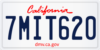 CA license plate 7MIT620