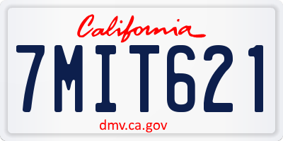 CA license plate 7MIT621