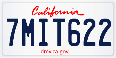 CA license plate 7MIT622