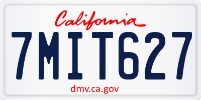 CA license plate 7MIT627