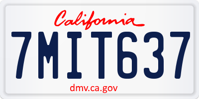 CA license plate 7MIT637