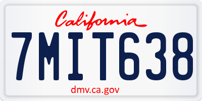 CA license plate 7MIT638