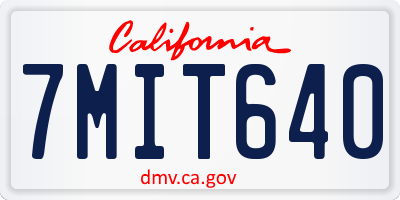 CA license plate 7MIT640