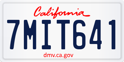 CA license plate 7MIT641
