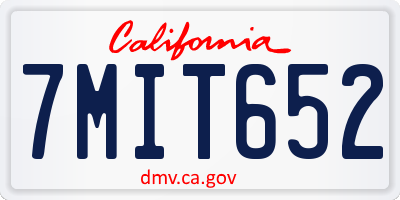 CA license plate 7MIT652