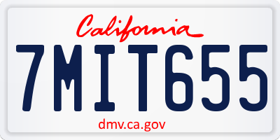 CA license plate 7MIT655