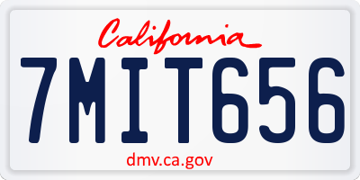 CA license plate 7MIT656