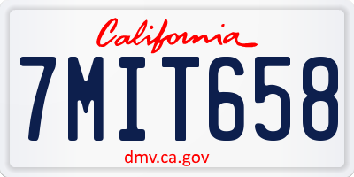CA license plate 7MIT658