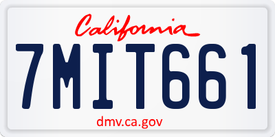 CA license plate 7MIT661