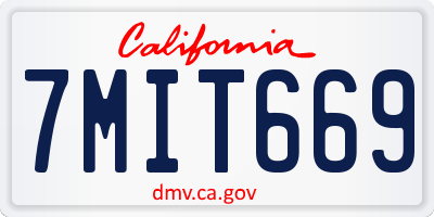 CA license plate 7MIT669