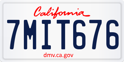CA license plate 7MIT676
