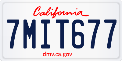 CA license plate 7MIT677