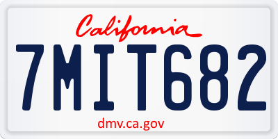 CA license plate 7MIT682