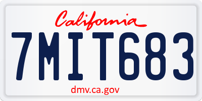 CA license plate 7MIT683