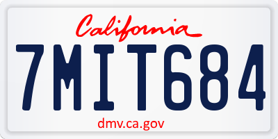 CA license plate 7MIT684