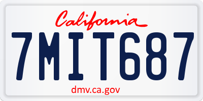 CA license plate 7MIT687