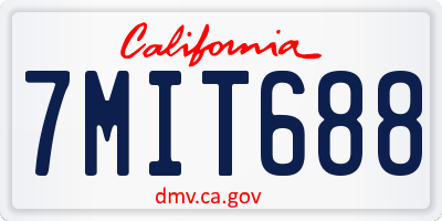 CA license plate 7MIT688