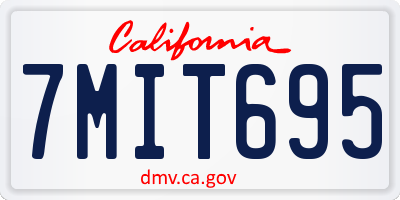 CA license plate 7MIT695