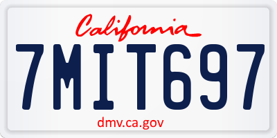 CA license plate 7MIT697