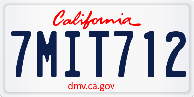 CA license plate 7MIT712