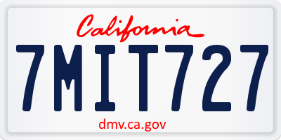 CA license plate 7MIT727