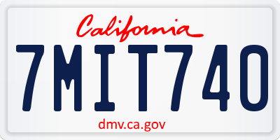 CA license plate 7MIT740