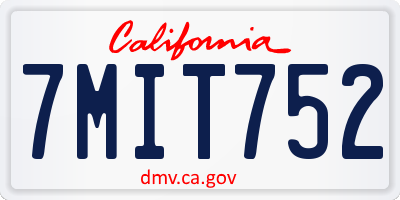 CA license plate 7MIT752