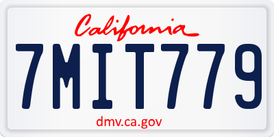 CA license plate 7MIT779
