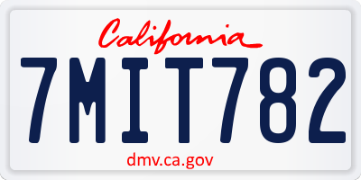 CA license plate 7MIT782