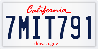 CA license plate 7MIT791