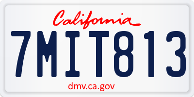 CA license plate 7MIT813