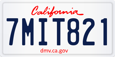 CA license plate 7MIT821