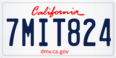 CA license plate 7MIT824