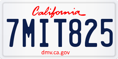 CA license plate 7MIT825