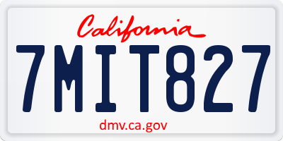 CA license plate 7MIT827