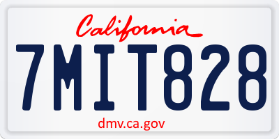 CA license plate 7MIT828