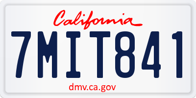CA license plate 7MIT841
