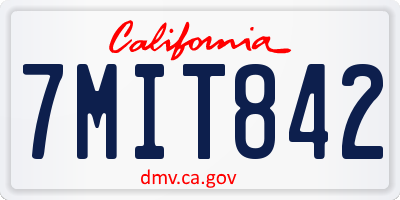 CA license plate 7MIT842