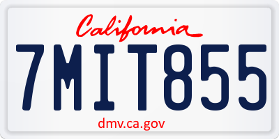 CA license plate 7MIT855